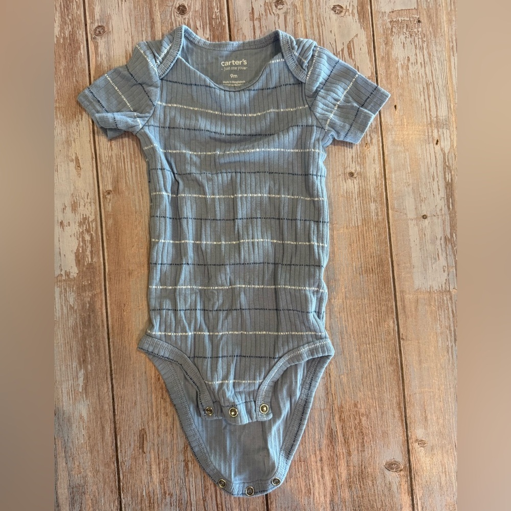 Carter's Blue and White Striped Bodysuit